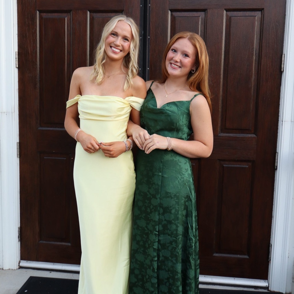 Lulu's Green Satin Gown